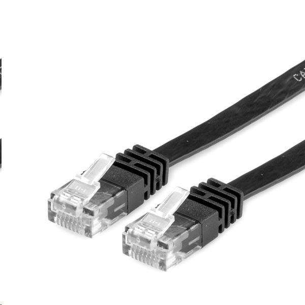 Roline VALUE UTP patch kábel CAT6 lapos 1m fekete (21.99.0961-40) (21.99.0961-40)