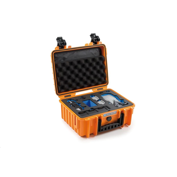 Cutie depozitare drona, B&W, Koffer 3000, Pentru modelul DJI Mavic Air 2, Portocaliu