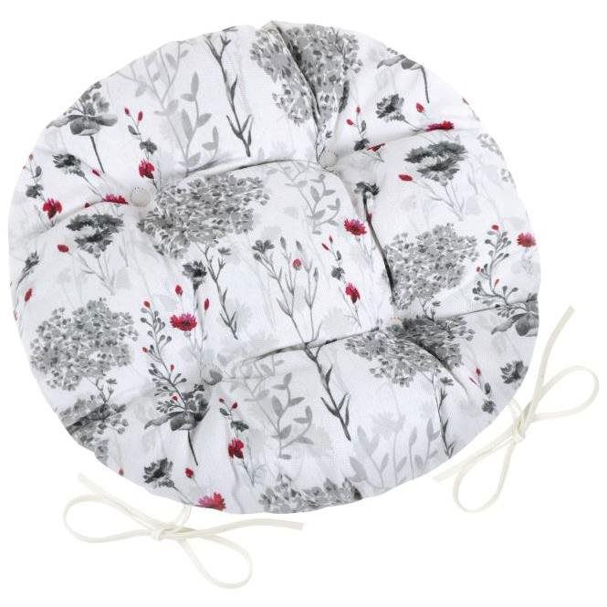 BELLATEX Seat DITA 62/405 - round quilted, d.40cm grey twigs (9523)