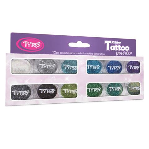 TyToo: Hideg színek válogatása csillámpor szett 12x2,5ml (CTPS0033) (CTPS0033)