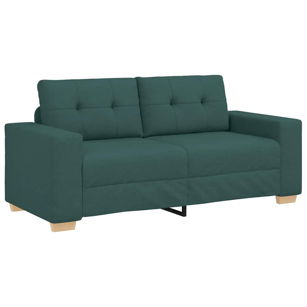 sötétzöld szövet loveseat kanapé 140 cm (4105083)