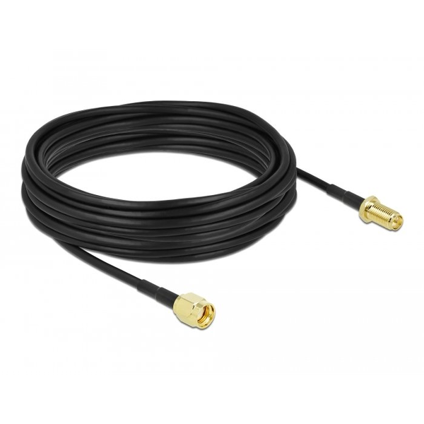 Delock RP-SMA -> RP-SMA M/F antenna kábel 10m fekete LMR/CFD100