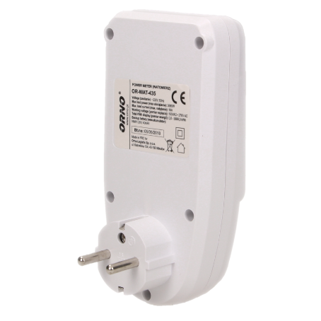Wattmérő, Energiaszámológép LCD Kijelzővel (OR-WAT-435)