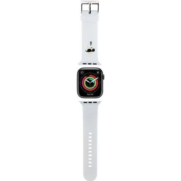 Karl Lagerfeld Karl Lagerfeld Pasek KLAWLSLKNH Apple Watch 42/44/45/49mm biały/white strap 3D Rubber Karl Head