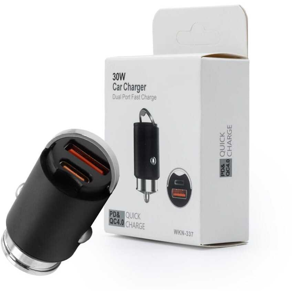 ECOBOX ŁADOWARKA SAMOCHODOWA 30W CZARNA PD3.0+QC4.0 WKN-337