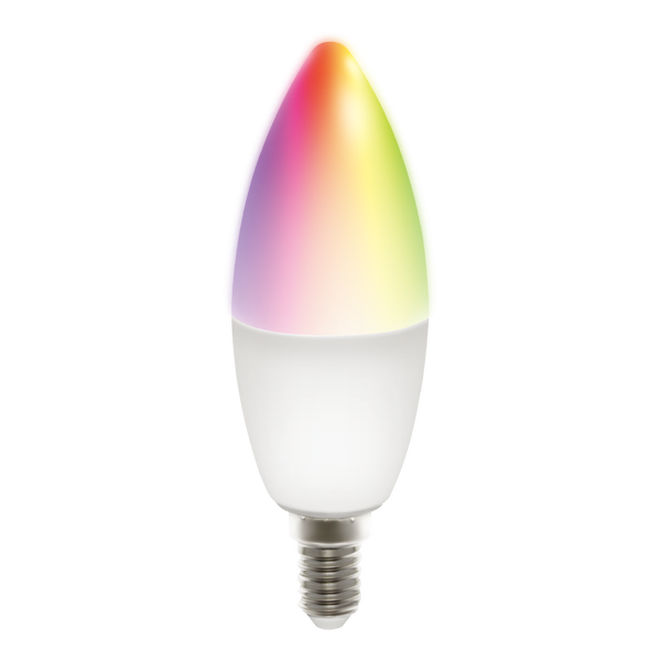 LED RGB DELTACO SMART HOME умна крушка, E14, WiFI 2.4GHz, 5W, 470lm, регулируема, Google Assistant и Amazon Alexa, 2700K-6500K, 220-240V, бяла