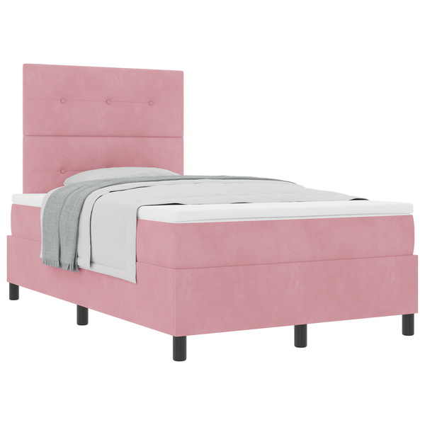 Boxspring Ágy Matrac Kék Kicsi Dupla Bársonyos