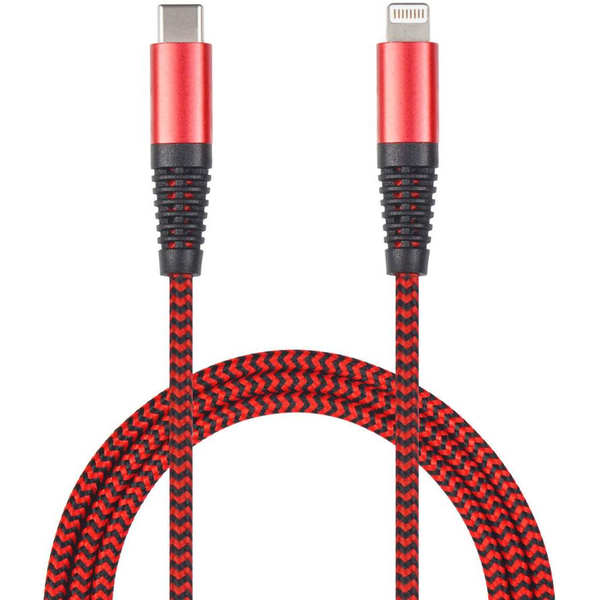 2GO USB Lade-/Datenkabel Type-C - Lightning Nylon 1m rot