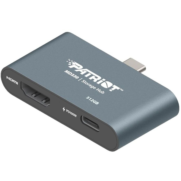 Patriot PMD512GH013 MD330 Mobile Storage Hub, 512GB, USB Type-C 3.2 Gen 1, HDMI 4K@60Hz, USB PD 100W