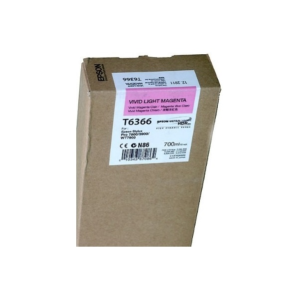 Epson Singlepack Vivid Light Magenta T636600 UltraChrome HDR 700 ml Druckerpatrone 1 Stück(e) Original Helle Magenta