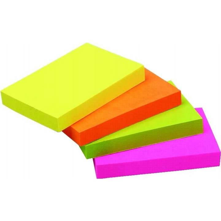Centrum Öntapadós jegyzettömb Stick Notes 51x76 mm, 80 lapos, 4 féle neon szín (82211) (CE82211)