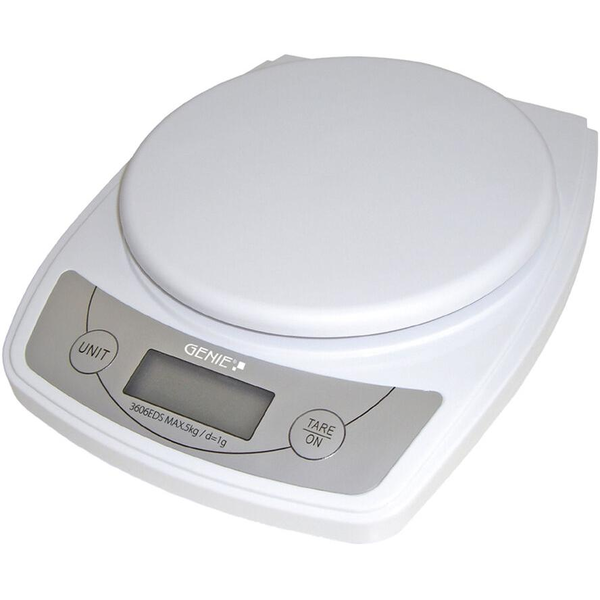 Електронна кухненска везна, GENIE, 3606 EDS, 5 кг, LCD дисплей, бяла