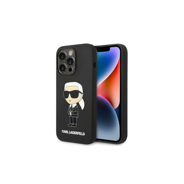 Karl Lagerfeld KLHMP14LSNIKBCK iPhone 14 Pro 6,1 készülékhez kemény tok Silicone Ikonik Magsafe fekete