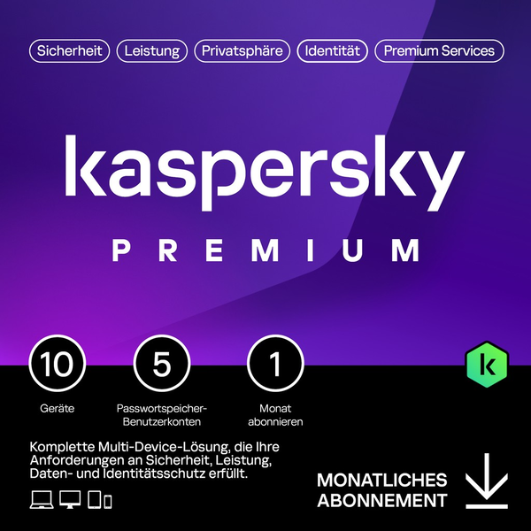 Kaspersky Premium – 10 Eszköz, 1 Hónap