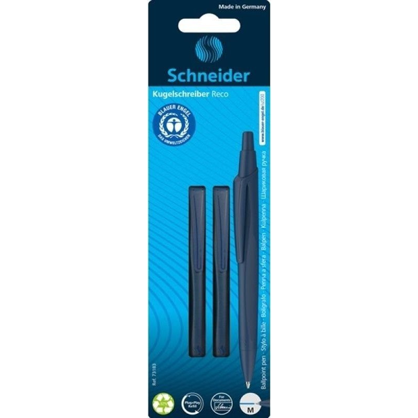  Schneider Długopis automatyczny SCHNEIDER Reco, M, 2 szt., blister, niebieski