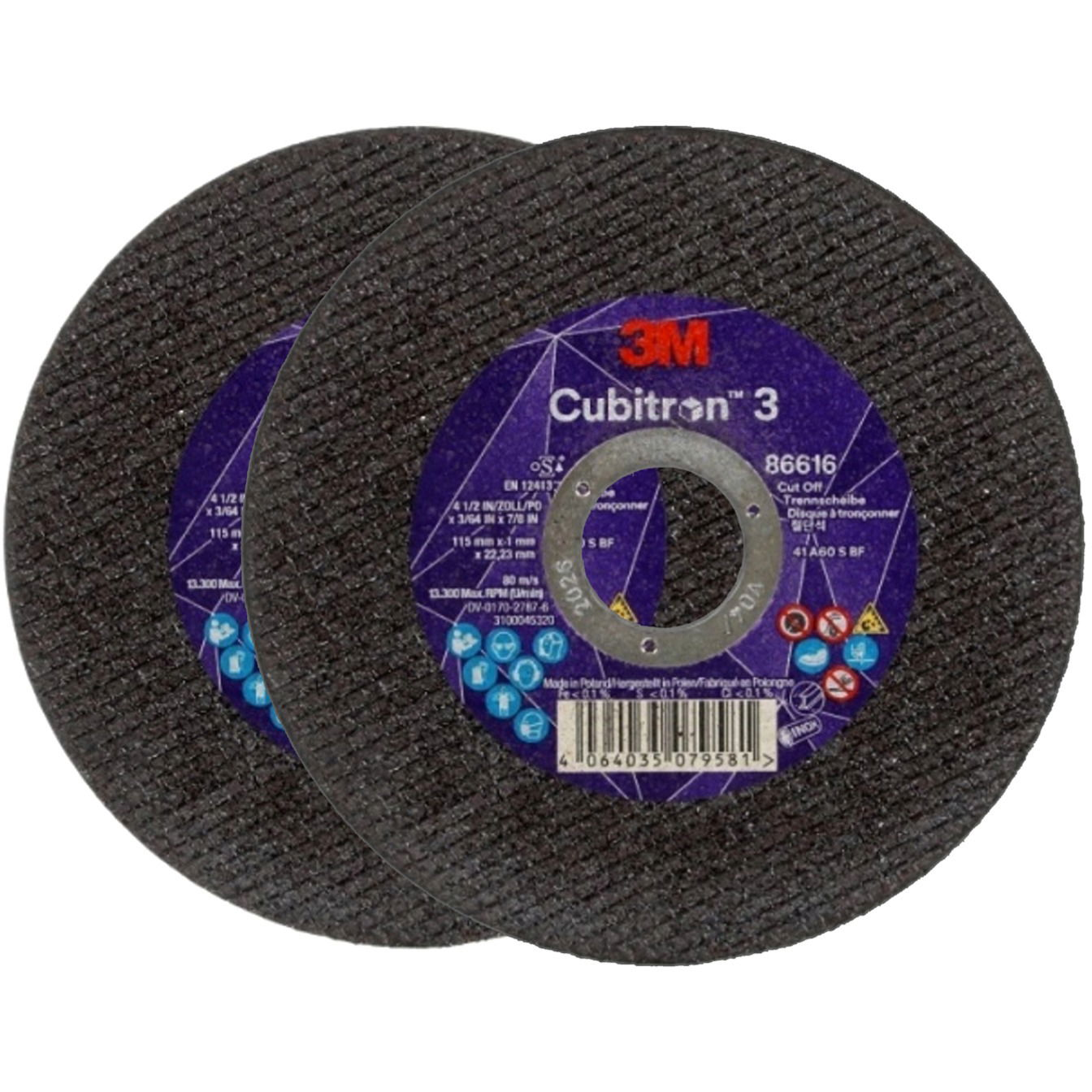 3M Cubitron 3 vágókorong, méret 115×1 mm, 2 db, 86616 (7100304120)