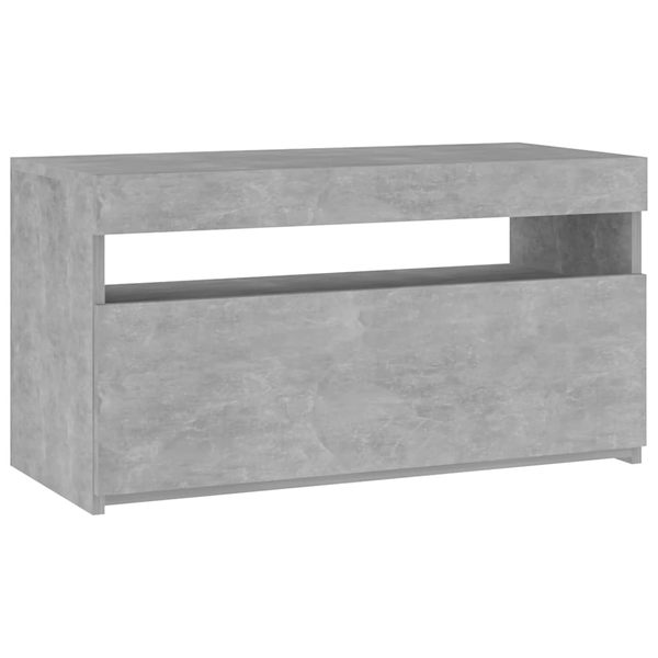 vidaXL vidaXL Szafka pod TV z oświetleniem LED, szarość betonu, 75x35x40 cm