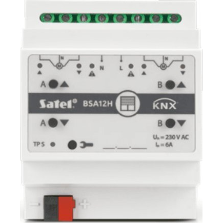SATEL KNXBSA12H 2 relékimenetes/230 V AC-s/redőny, vagy ablakmozgató motor vezérlés