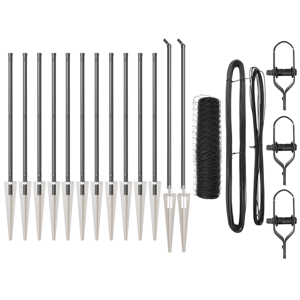 Kerítési Készlet 2 db Szürke Fém 25 x 0.5 m Tartós