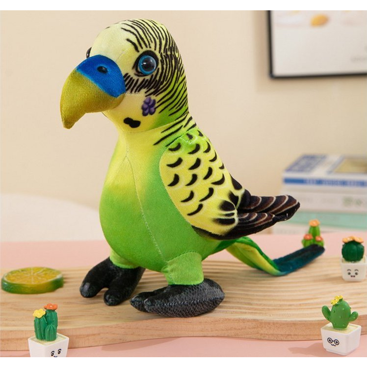 Plüss Papagáj - 20 cm, Zöld (16847)