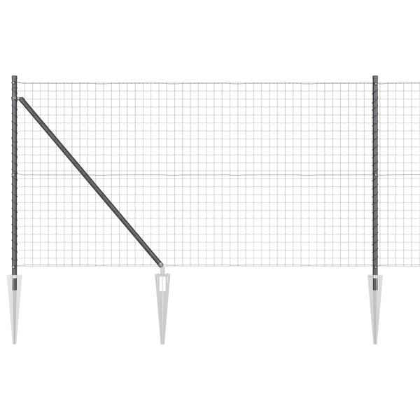 Euro Kerítés 7 Cölöp Rögzítővel 1x10 m Galvanizált Acél Szürke