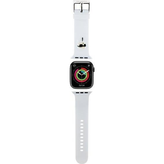 Karl Lagerfeld Karl Lagerfeld Pasek KLAWMSLKNH Apple Watch 38/40/41mm biały/white strap 3D Rubber Karl Head