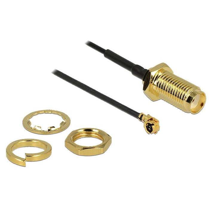 Delock antenna kábel SMA jack válaszfal > MHF/U.FL-LP-068 70 mm (89433) (DE89433)