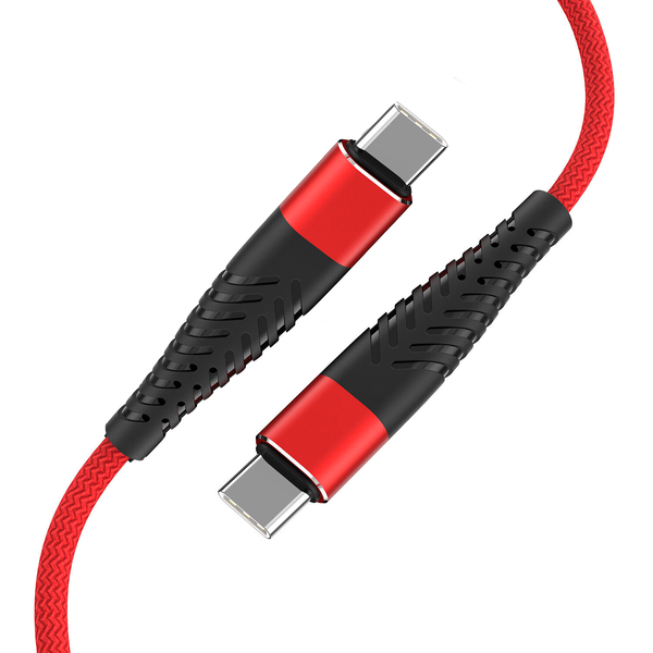 Fusion Fishbone USB-C apa - USB-C apa Adat és töltő kábel - Piros (1.5m)