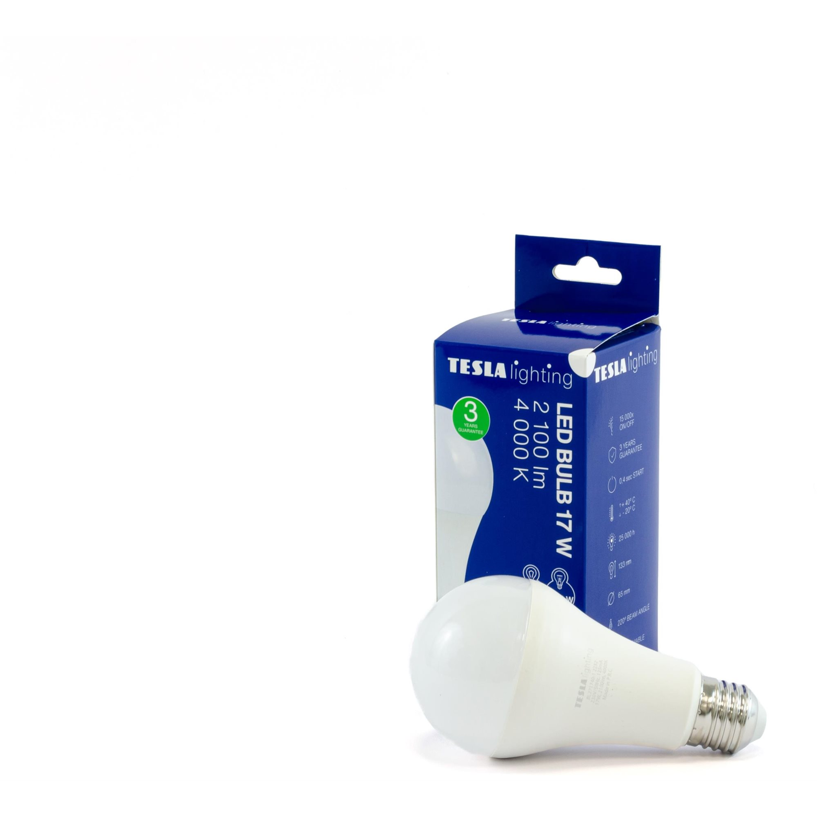 Tesla - LED izzó BULB E27, 17W, 230V, 2100lm, 25 000h, 4000K nappali fehér 220° (BL271740-1)
