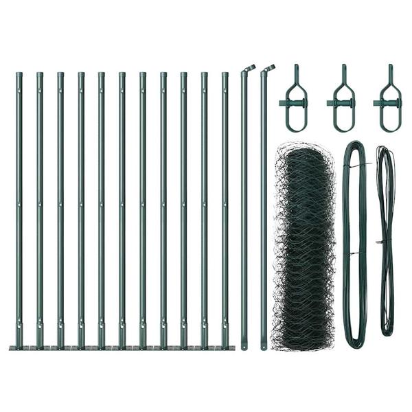 Hatszögű Kerítés Zöld 0.6x25 m Acél