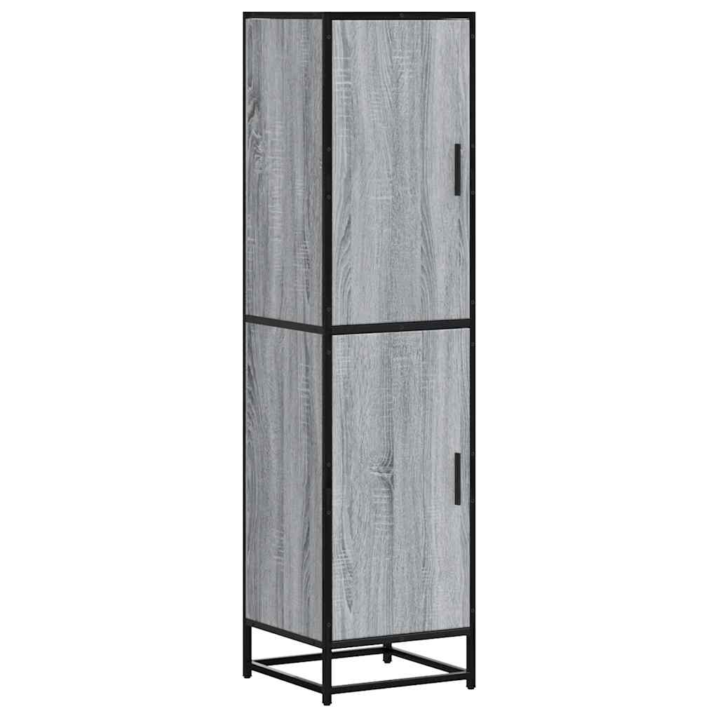 Highboard szürke sonoma 35,5x35x139 cm gépelt fa és fém (849057)