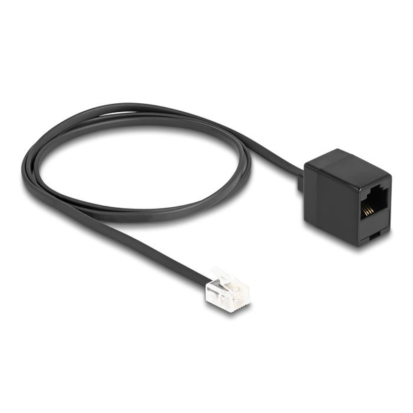 DELOCK Telefonkabel RJ11 Stecker zu RJ45 Buchse schwarz 1 m