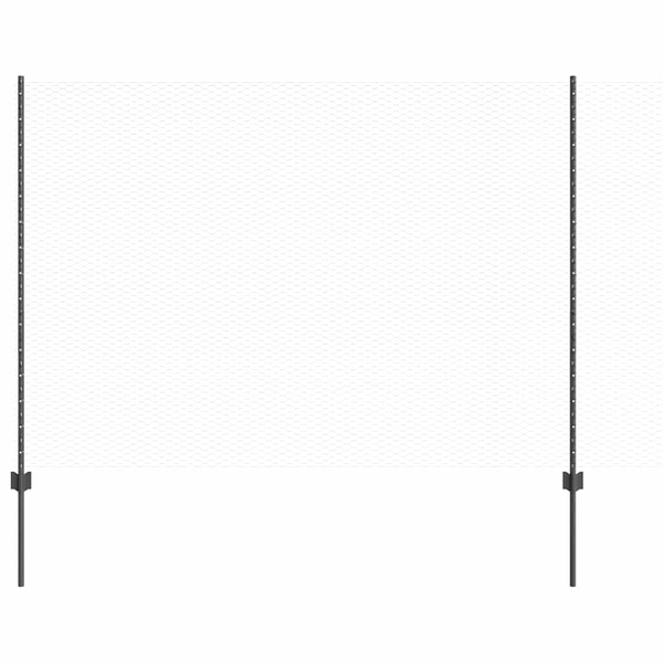 Kerítés oszlopokkal Szürke 1.6 x 25 m Acél