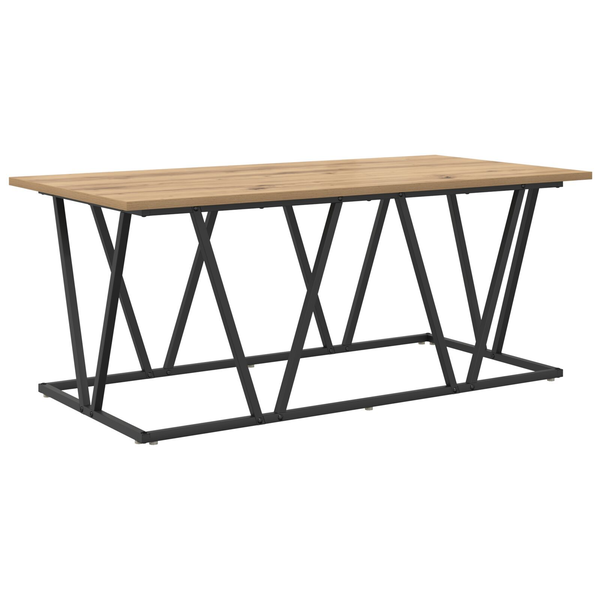 Stolik kawowy vidaXL Artisan z dębu, 100x50x40 cm, z drewna inżynieryjnego i metalu