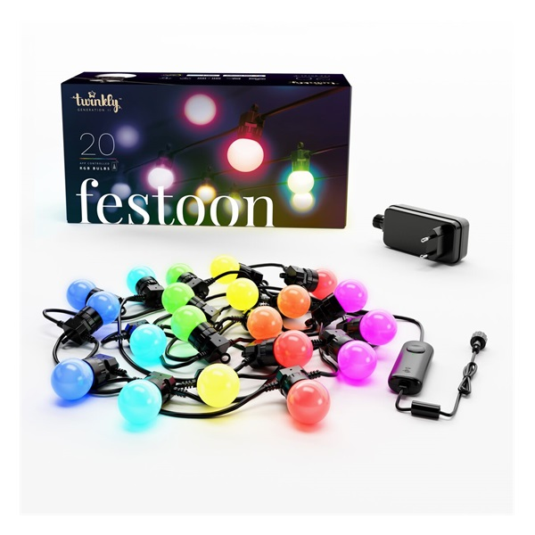 Twinkly Festoon Kül-/Beltéri LED fényfüzér 10m - RGB (TWF020STP-BEU)