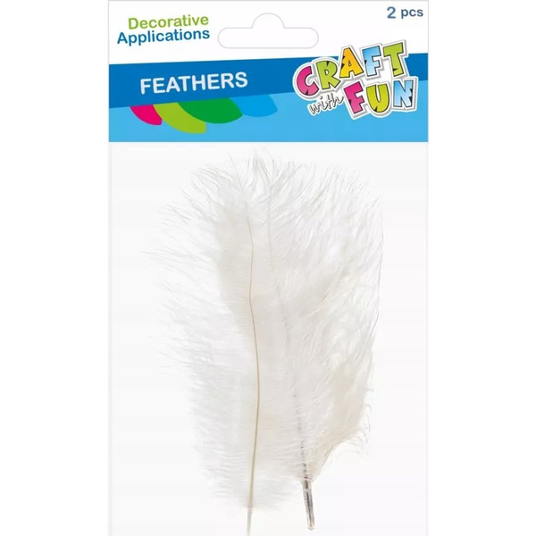  Craft with Fun OZDOBA DEK PIORKA 15-20CM 2SZT BIALE CF 12/864
