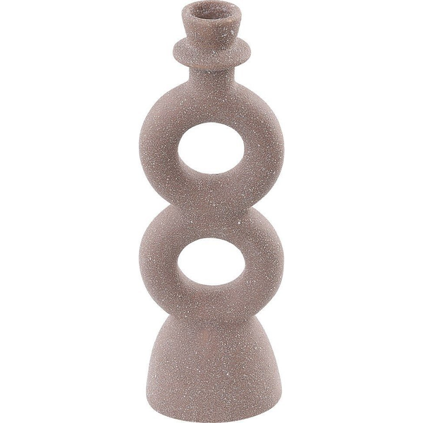 Candelero De Porcelana Beige 23 Cm Candelabros Portavelas Forma Curva Naousa