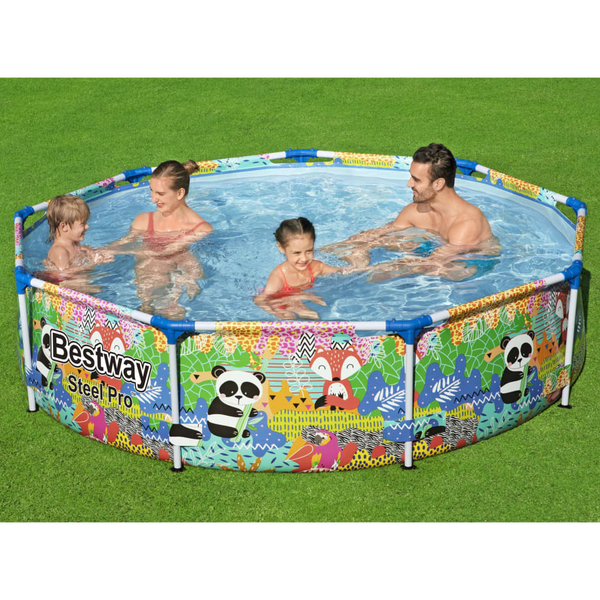 Bestway 5612F Aufstellpool Gerahmter Pool Rund 3221 l Mehrfarbig