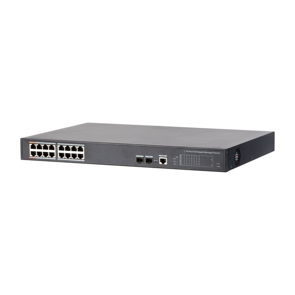 Dahua Technology PoE DH-PFS4218-16GT-240 netværksswitch Administreret Gigabit Ethernet (10/100/1000) Strøm over Ethernet (PoE) Sort