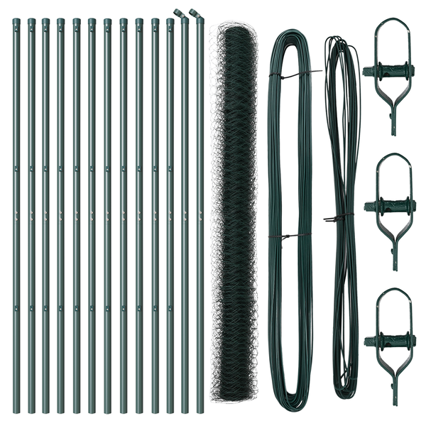 Set de Garduri Set de 2 Verde Metal 25m x 1.5m Durabil