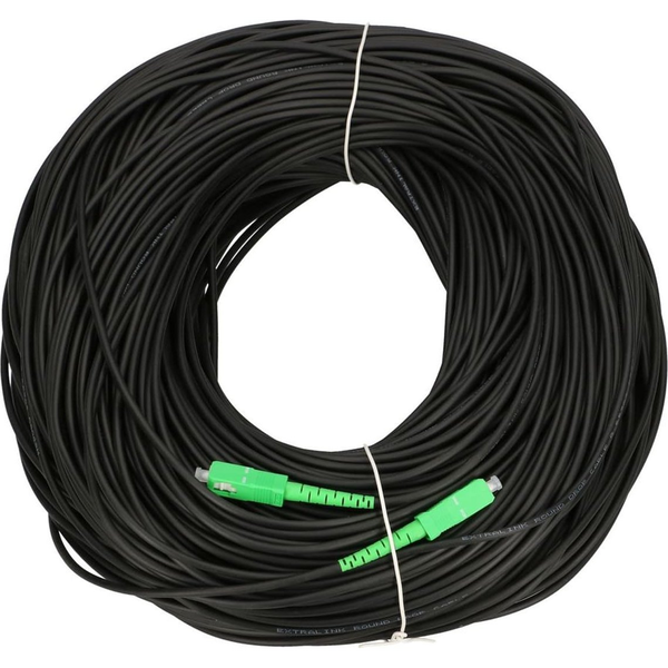 Мрежов кабел Extralink, SC, APC, G.657A2, Симплекс, 140 м, Черен