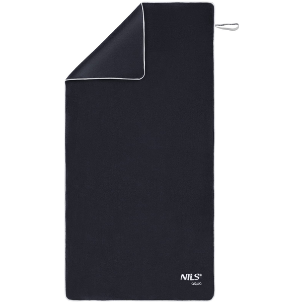 NAR14 RĘCZNIK Z MIKROFIBRY FROTTE CZARNY 160X80cm NILS AQUA