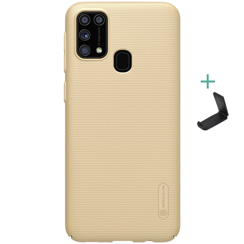Samsung Galaxy M31 SM-M315F, Műanyag hátlap védőtok, stand, Nillkin Super Frosted, arany (96056)