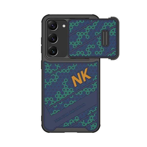 Nillkin STRIKER szilikon telefonvédő (ütésállóság, kameravédő, méhsejt) SÖTÉTKÉK Samsung Galaxy S23 Plus (SM-S916) (GP-143158)