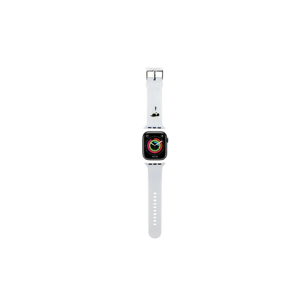 Karl Lagerfeld órapánt KLAWMSLKNH AppleWatch 38/40/41mm készülékhez 3D Rubber Karl Head fehér