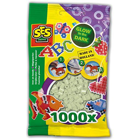 SES Creative Children's packet of 1000 Glow in the Dark Iron on Beads Vasalható gyöngy