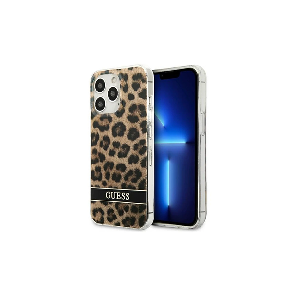 Guess GUHCP13LHSLEOW iPhone 13 Pro / 13 6,1" készülékhez kemény tok Leopard barna