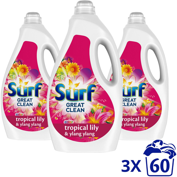 Гел за пране SURF Tropofical, 3x60 пранета, 3x3L