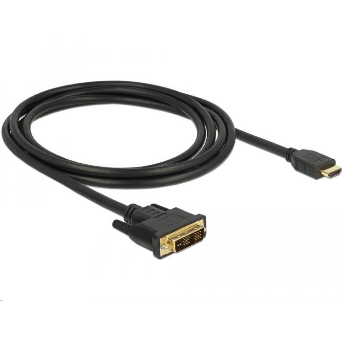 Delock 85584 DVI 18+1 > HDMI-A kábel, 2m, fekete (85584)