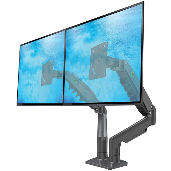 North Bayou F160 17"-27" TV / Monitor asztali tartó kar - Fekete (2 kijelző)